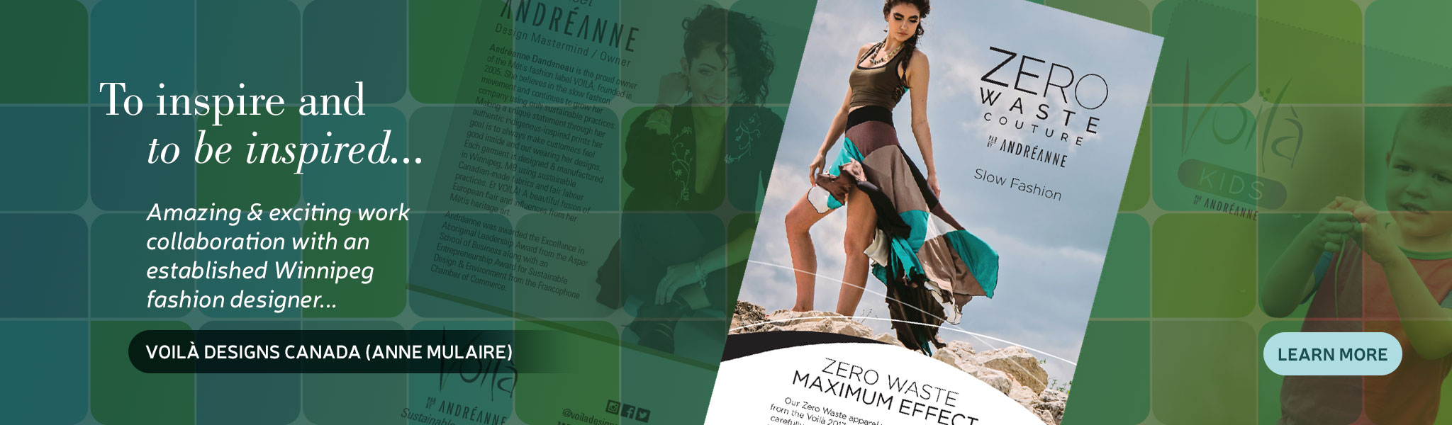 Voilà Designs Canada - Amazing & exciting work collaboration with an established Winnipeg fashion designer - LEARN MORE